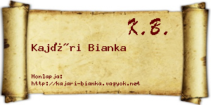 Kajári Bianka névjegykártya