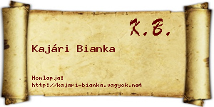 Kajári Bianka névjegykártya